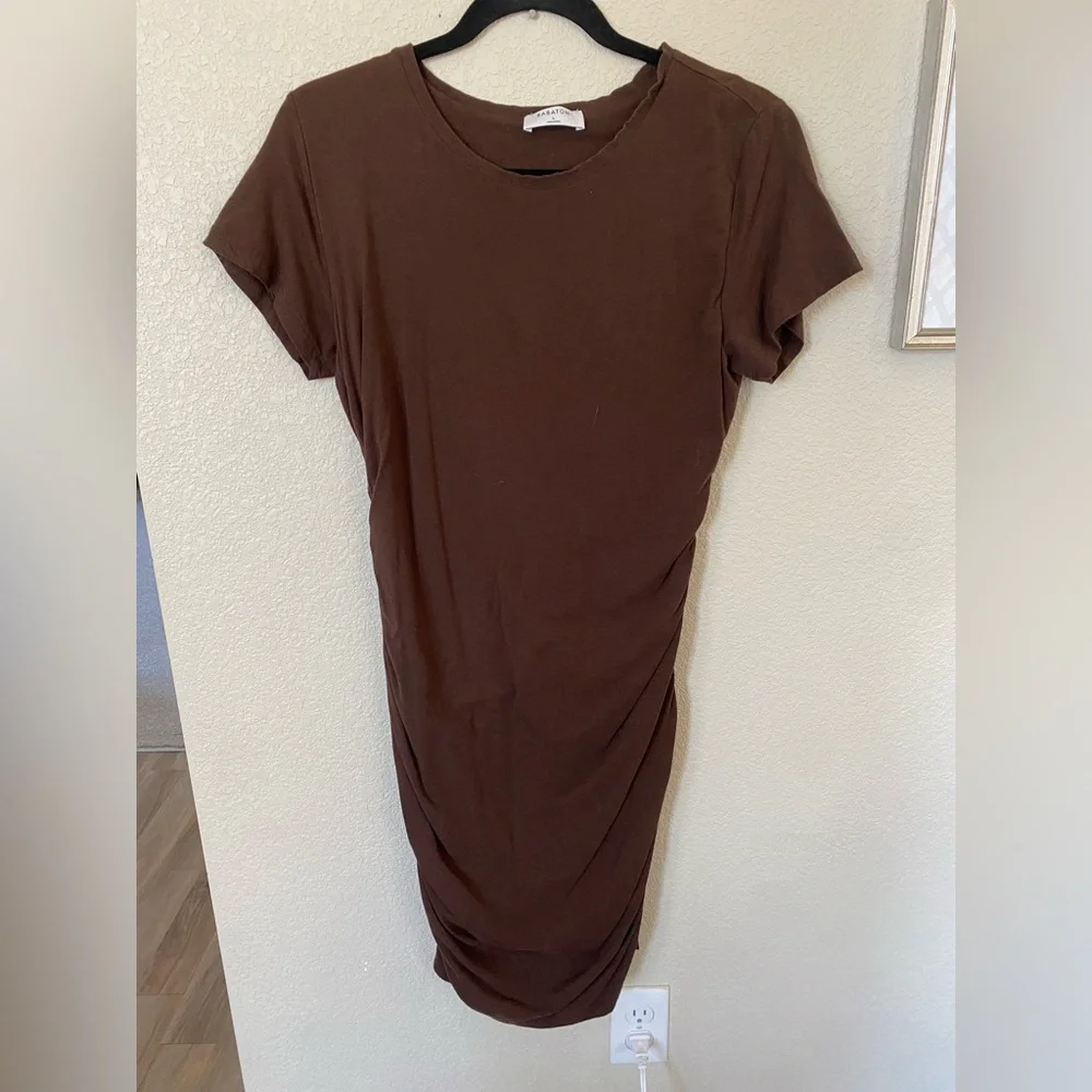 Aritzia Babaton Covet Mini Dress - Chocolate Brown - Size Large - Picture 3 of 7